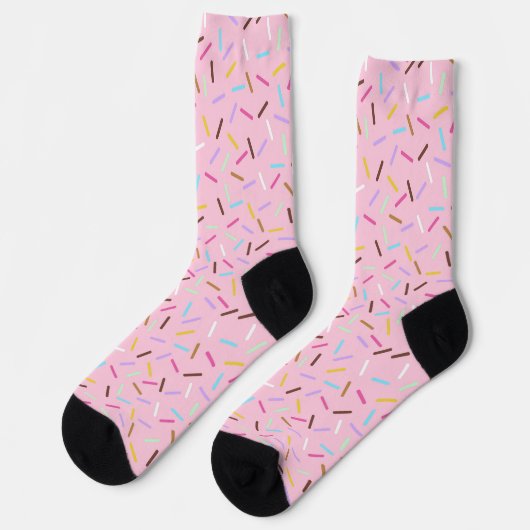 Rainbow Pink Donut Sprinkles Gift Socks Socken (Linkes Detail)
