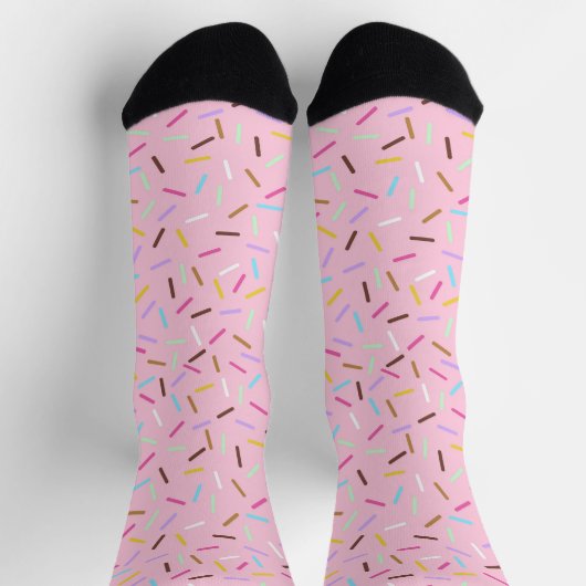 Rainbow Pink Donut Sprinkles Gift Socks Socken (Oben)