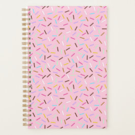 Rainbow Pink Donut Sprinkles Notebook Planner  Planer