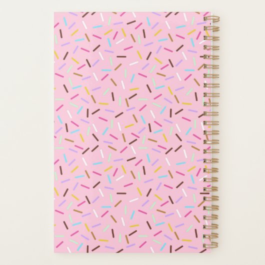 Rainbow Pink Donut Sprinkles Notebook Planner  Planer (Rückseite)
