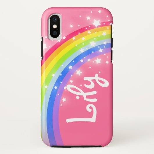 Rainbow Pink fügen Sie Ihren eigenen kurzen Namen Case-Mate iPhone Hülle (Rückseite)