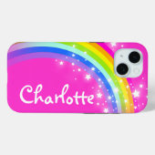 Rainbow-Pink-Girls-individuelle Name Case-Mate iPhone Hülle (Rückseite (Horizontal))