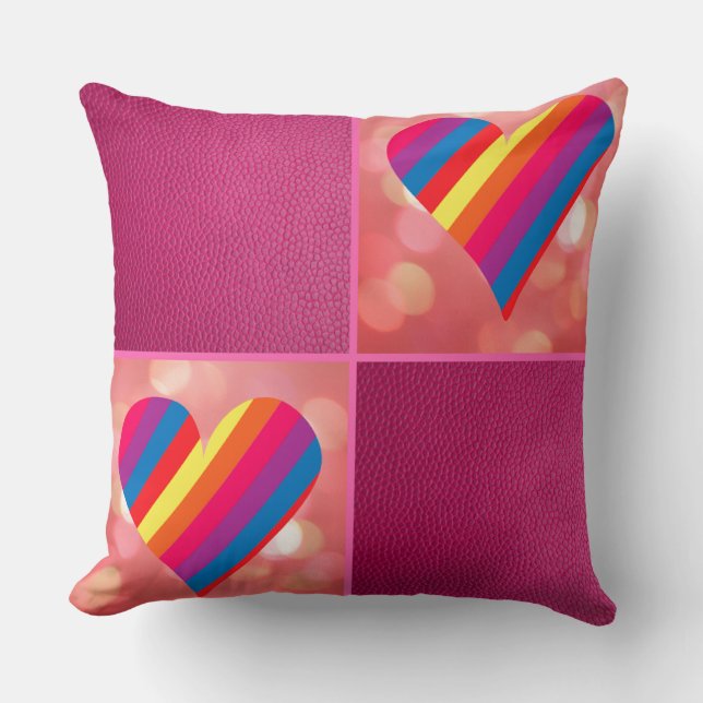 Rainbow Pink Kissen (Vorderseite)