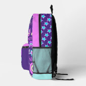 Rainbow pink lila Aqua Stars Name Beatrix Bedruckter Rucksack (Rechts)