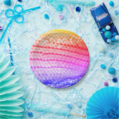 Rainbow Pink Lila Fischskala 4Janine Pappteller (Party)