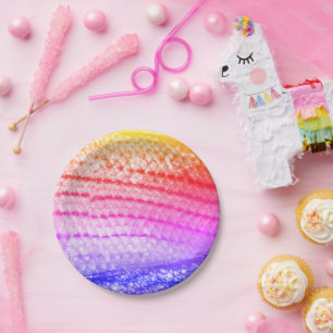 Rainbow Pink Lila Fischskala 4Janine Pappteller