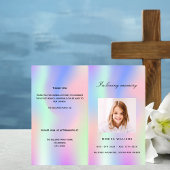 Rainbow-Pink lila Girl-Foto Beerdigung Programm