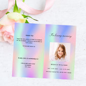Rainbow-Pink lila Girl-Foto Beerdigung Programm
