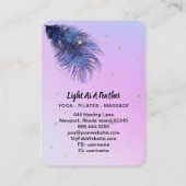 *~* Rainbow Pink Sky Stars Kosmisches Feather Boho Visitenkarte (Rückseite)