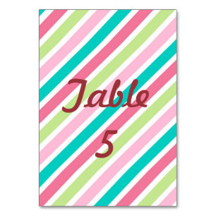 Rainbow Pink Streifen Tischnummer