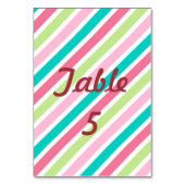 Rainbow Pink Stripes Tischnummer (Rückseite)