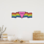 Rainbow Pink Triangle Gay Pride Banner Poster (Küche)
