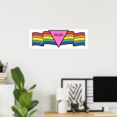 Rainbow Pink Triangle Gay Pride Banner Poster (Heimbüro)