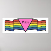Rainbow Pink Triangle Gay Pride Banner Poster (Vorne)