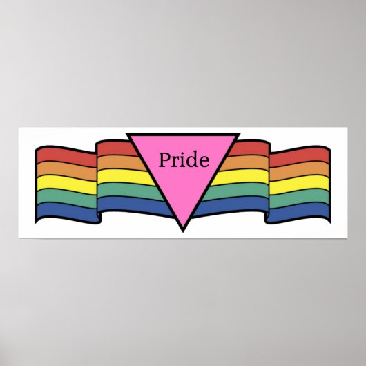 Rainbow Pink Triangle Gay Pride Banner Poster (Vorne)