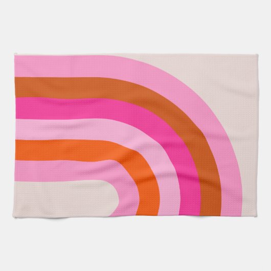 Rainbow Pink und Orange Boho Arch Geschirrtuch (Horizontal)
