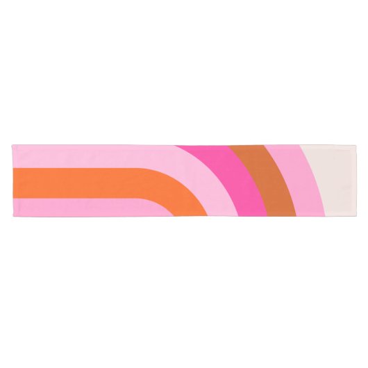 Rainbow Pink und Orange Boho Arch Kurzer Tischläufer (Horizontal)