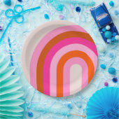 Rainbow Pink und Orange Boho Arch Pappteller (Party)