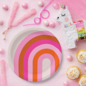 Rainbow Pink und Orange Boho Arch Pappteller (Party)