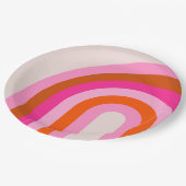 Rainbow Pink und Orange Boho Arch Pappteller (Schrägansicht)