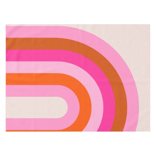 Rainbow Pink und Orange Boho Arch Tischdecke (Vorderseite (Horizontal))