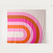 Rainbow Pink und Orange Boho Arch Wandteppich (Vorderseite (Horizontal))