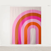 Rainbow Pink und Orange Boho Arch Wandteppich (Vorderseite)