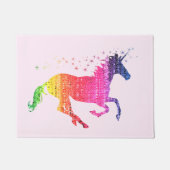 Rainbow Pink Unicorn Fußmatte (Vorderseite)
