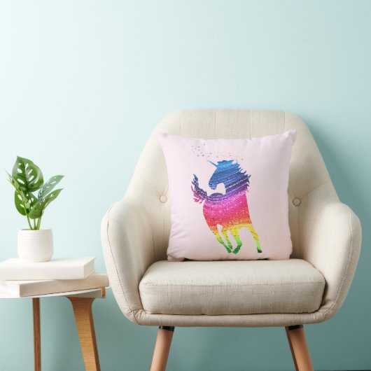 Rainbow Pink Unicorn Kissen (Stuhl )