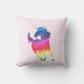 Rainbow Pink Unicorn Kissen (Vorderseite)