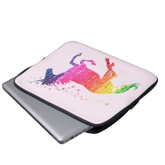 Rainbow Pink Unicorn Laptopschutzhülle (Vorne Knopf)