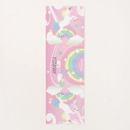 Rainbow Pink Unicorn Yogamatte