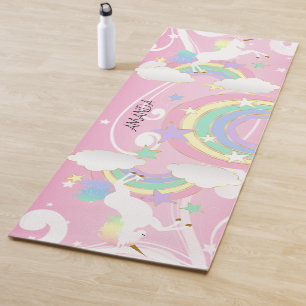Rainbow Pink Unicorn Yogamatte