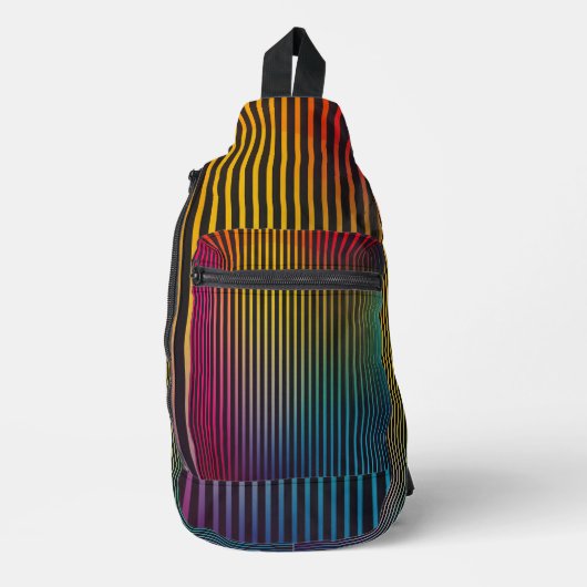Rainbow Pinstrip Crossbody Bag (Vorderseite)