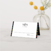 Rainbow Pinstripe Pride Wedding Border+ Platzkarte (Vorderseite)