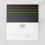 Rainbow Pinstripe Pride Wedding | PLATZKARTE (Außenseite Aufgefaltet)