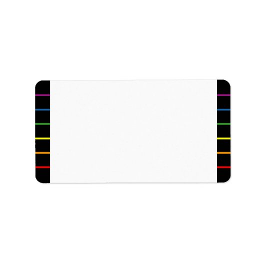 Rainbow Pinstripes LGBT Wedding | Blank Adressaufkleber (Vorne)