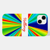 Rainbow Pinwheel Streifen Monogram Case-Mate iPhone Hülle (Rückseite (Horizontal))