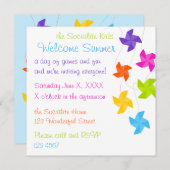 Rainbow Pinwheels Just Hangout! Einladung (Vorne/Hinten)