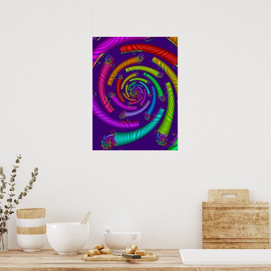 Rainbow Pipes Spiral Poster (Küche)