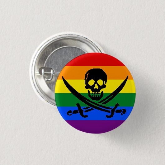 Rainbow Pirate Priate Button (Vorne & Hinten)