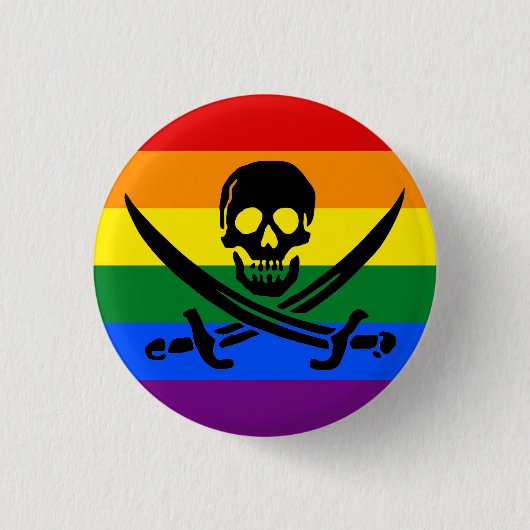 Rainbow Pirate Priate Button (Vorderseite)