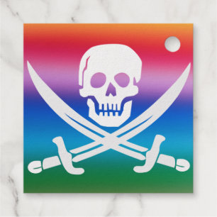 Rainbow Pirate Pride Piratenflagge Foil Favor Tag