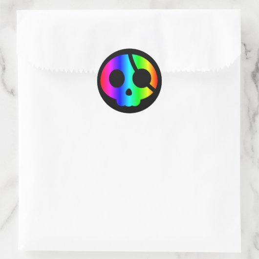 Rainbow Pirate Skull Aufkleber (Tasche)