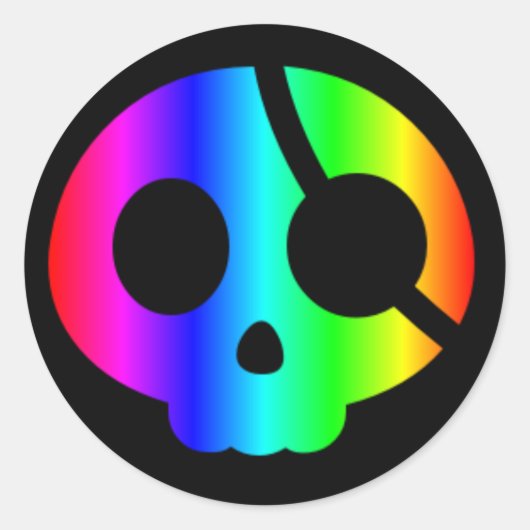 Rainbow Pirate Skull Aufkleber (Vorderseite)