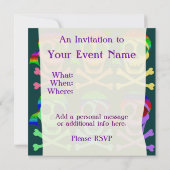 Rainbow Pirate Skulls Einladungen (Rückseite)