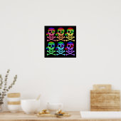 Rainbow Pirate Skulls Poster (Küche)