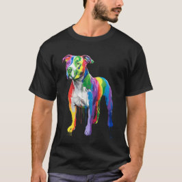 Rainbow Pit Bull Art - Lebhafter künstlerischer Hu T-Shirt