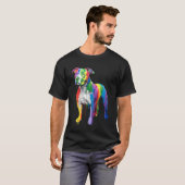 Rainbow Pit Bull Art - Lebhafter künstlerischer Hu T-Shirt (Vorne ganz)
