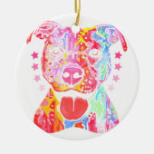 Rainbow Pitbull Keramik Ornament (Vorne)